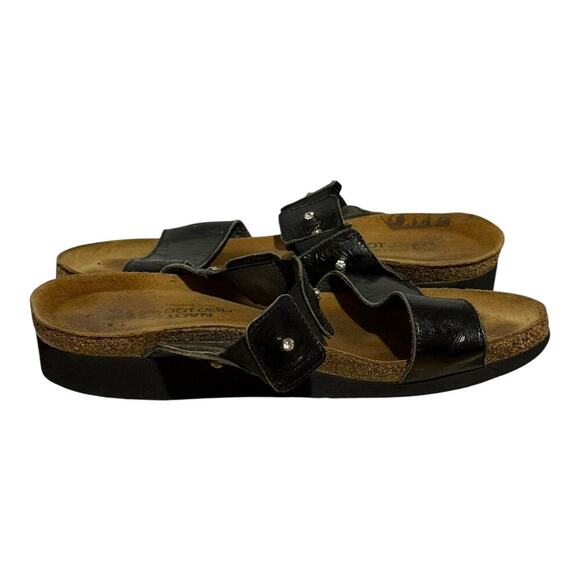 Naot Kayla Black leather Cork Footbed Sandals Size 39 EU / 8 US Women's Comfort - Picture 6 of 8